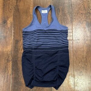 Athleta Striped Blue Racerback Tank Top S